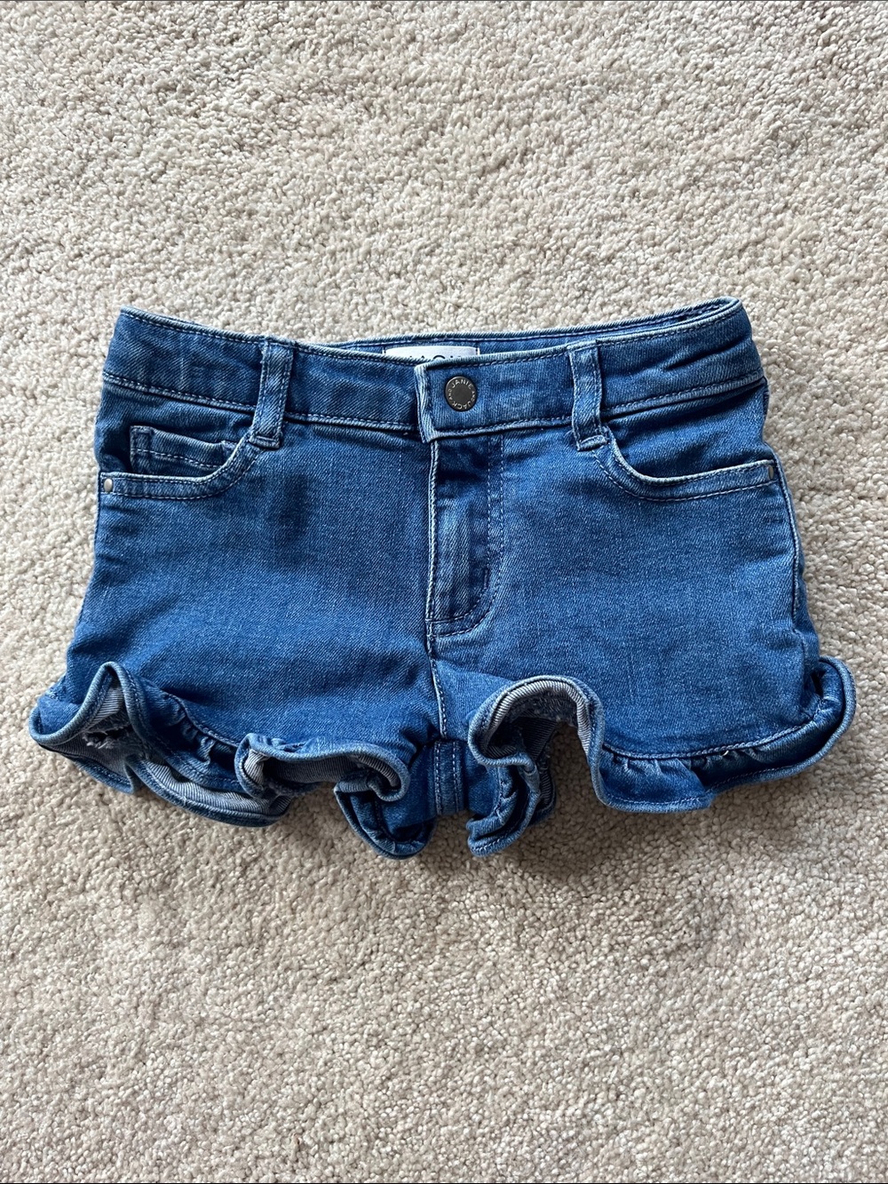 Janie and Jack Blue Denim Ruffle Hem Girls Shorts Sz. 3
